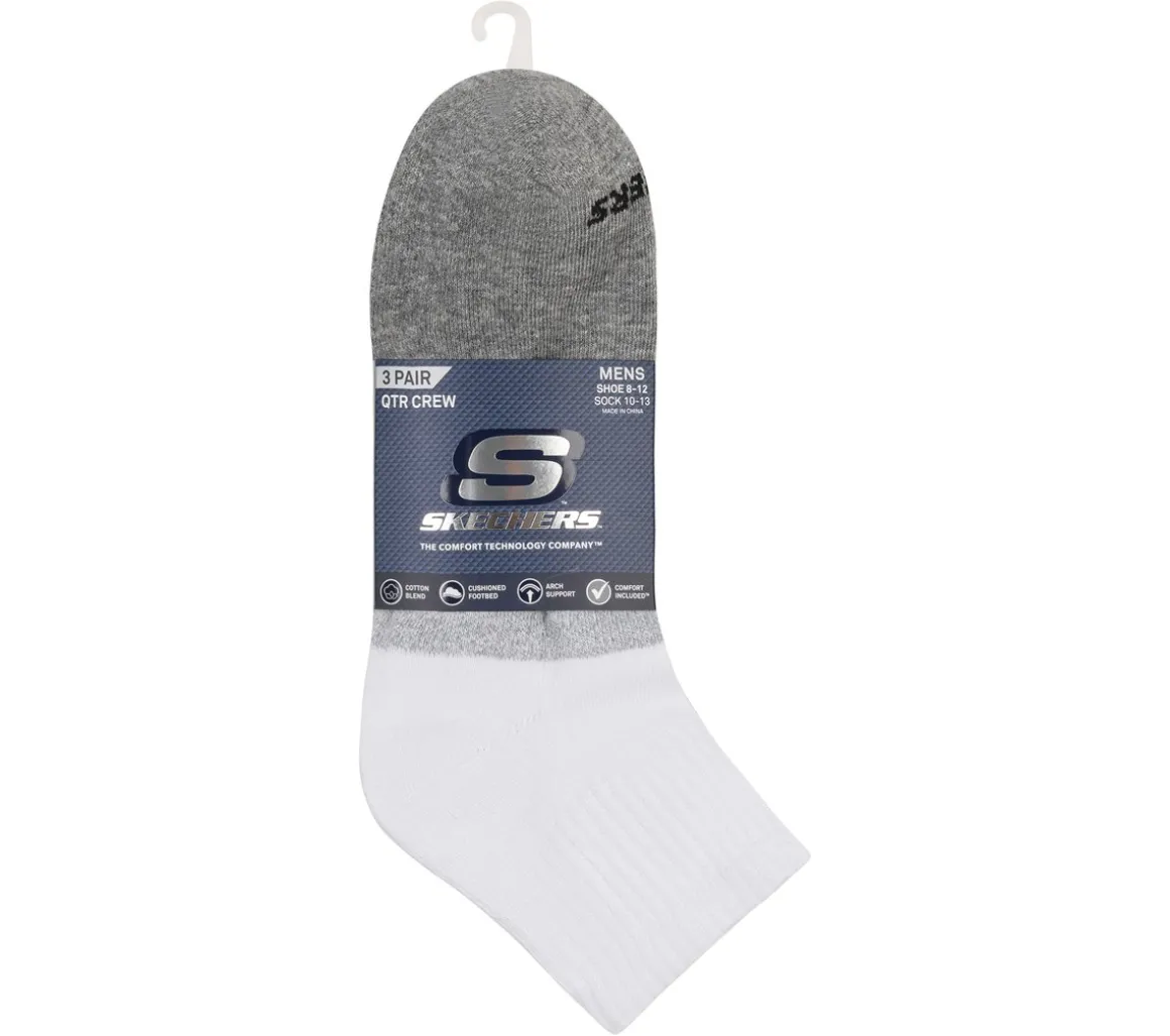 3 Pack Men's Colorblock Quarter Socks